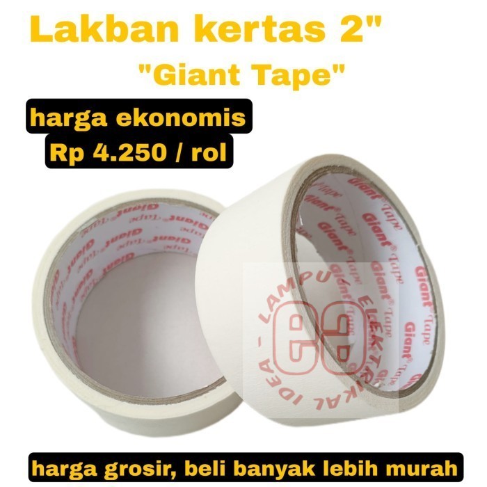 

Lakban kertas 2" inch daya rekat kuat dan tidak berbekas