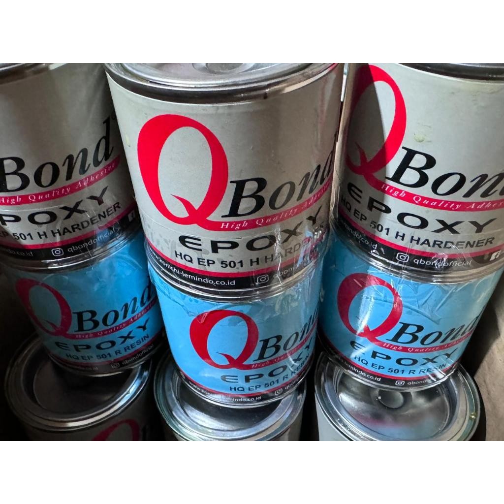 WB {170GR+170GR KCL /SET RESIN HARDENER QBOND} Lem epoxy hq ep 501 resin & hardener 340gr Qbond sepa
