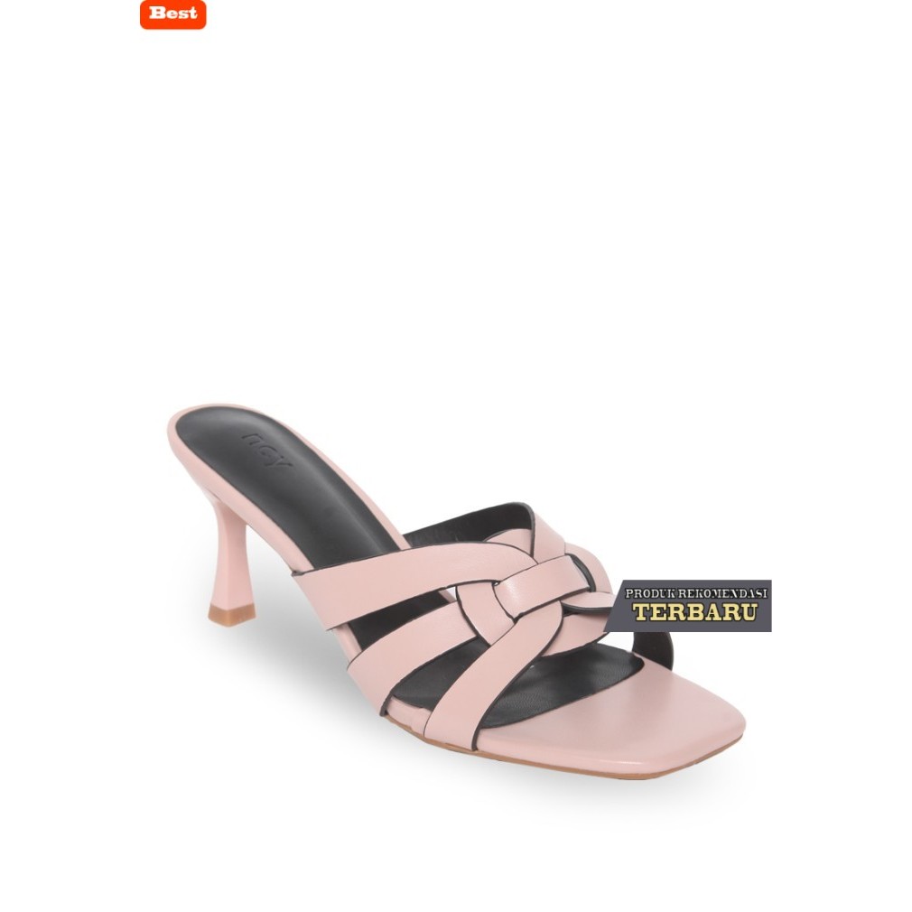sandal wanita trend sekarang NCY Shoes Sandal Wanita REBECCA Heels 7cm Warna Pink - Pink, 39