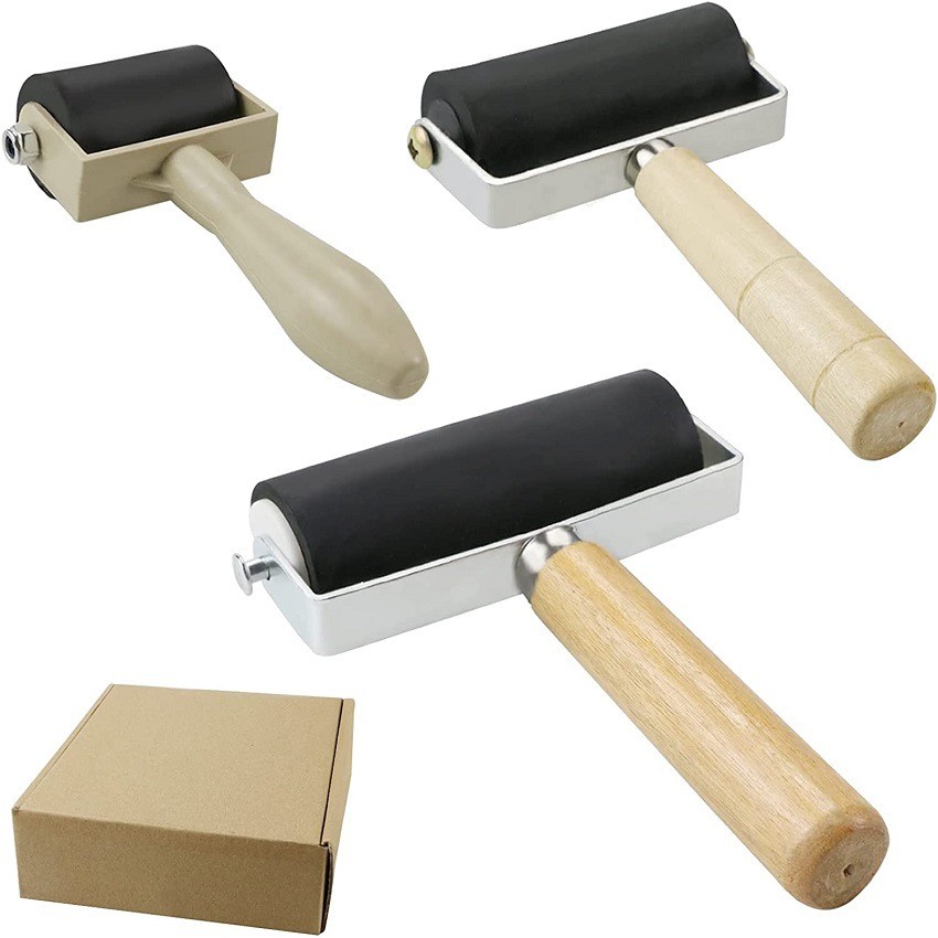 

Rubber Drum Roller Ink Diamond Paint Rubber Roller 3pcs Children's Handmade Wooden Board Painting Tools Plastic Rubber Roller