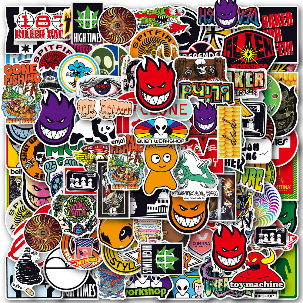 

10/30/50/100pcs Street Style Logo Stickers Aesthetic Graffiti Skateboard Laptop Motorcycle Helmet Kids Cool Sticker Toys Decals