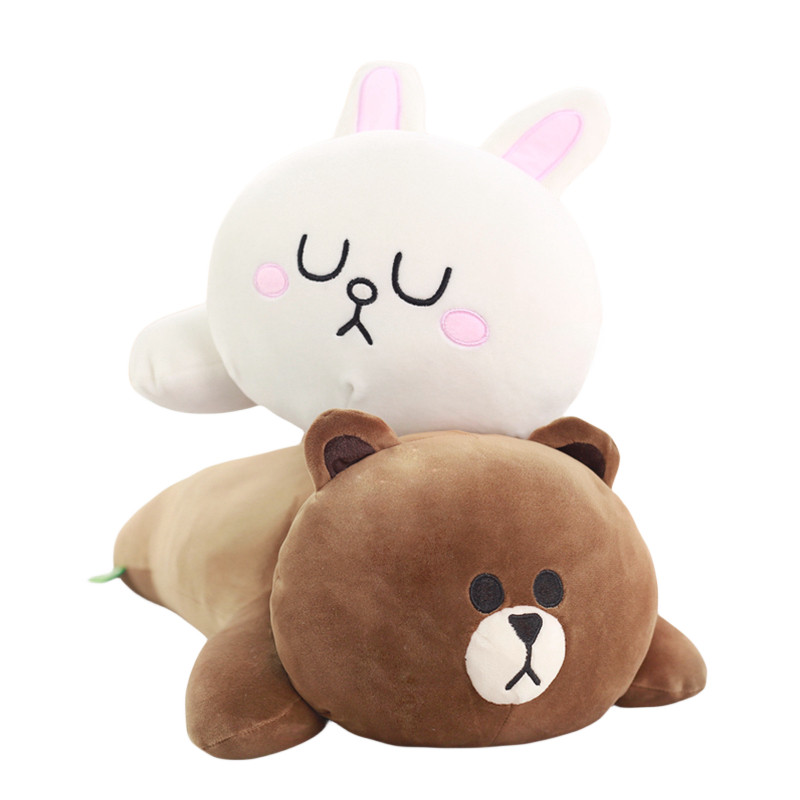Kawaii Line Friends Brown Bear Connie Rabbit Sally Doll Plush Toy Room Decoration Line Friends Brown