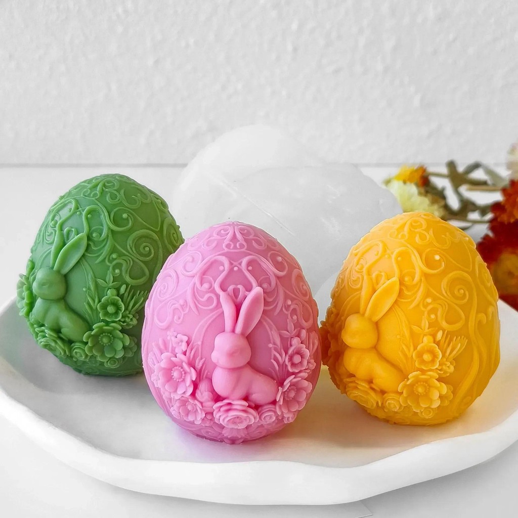 

DIY Easter Bunny and Egg Silicone Mold for Aromatherapy Candles 3D Plaster Crafts Decorative Art Tools and Creative Projects