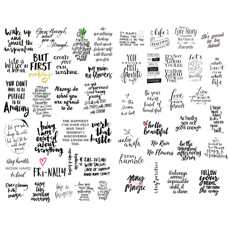 

1 PCS Black Chat Words Small Talk Bless Saying Aesthetic DIY Book Journal Stickers Scrapbooking Stationery School Art Supplies