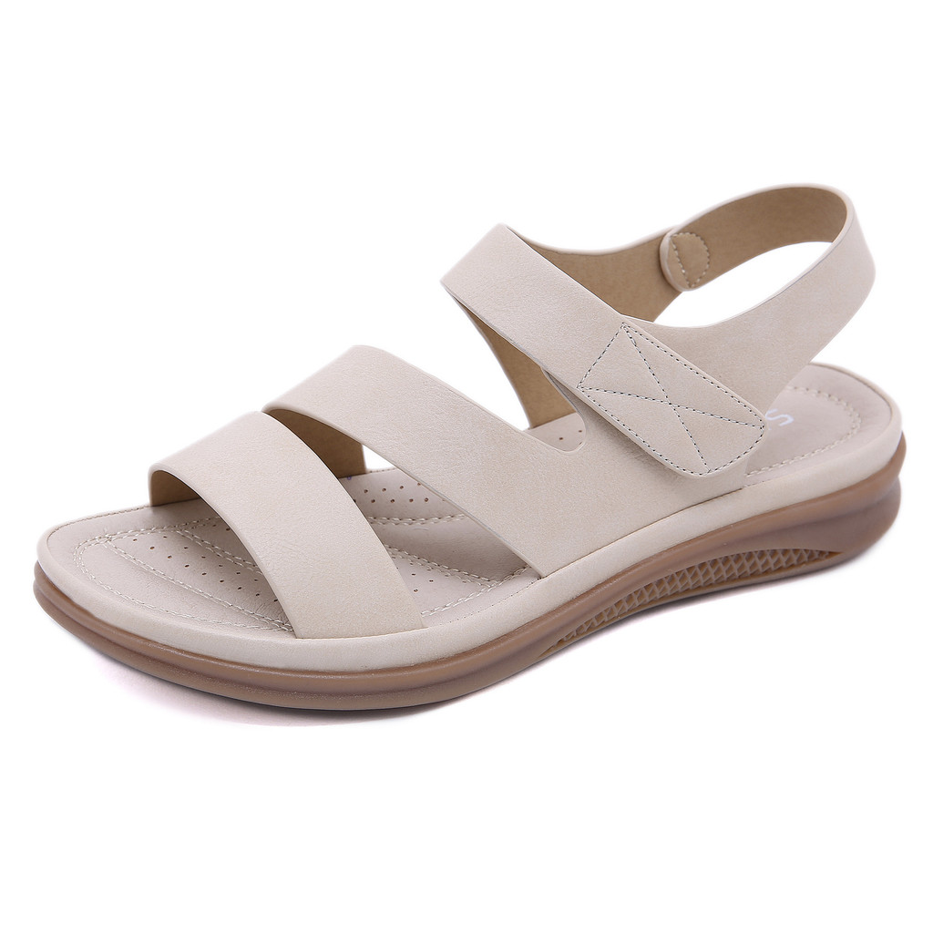 SIKETU Brand Summer Fashion Korean Style Women Flat Heels Sandals Hook Loop Retro Wedge Casual Shoes