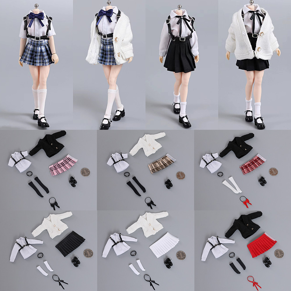 8 Types cdtoys cd042 1/12 Scale Girl Student Uniform JK Suits Clothes Leather Shoes Set Fit 6'' TBL 