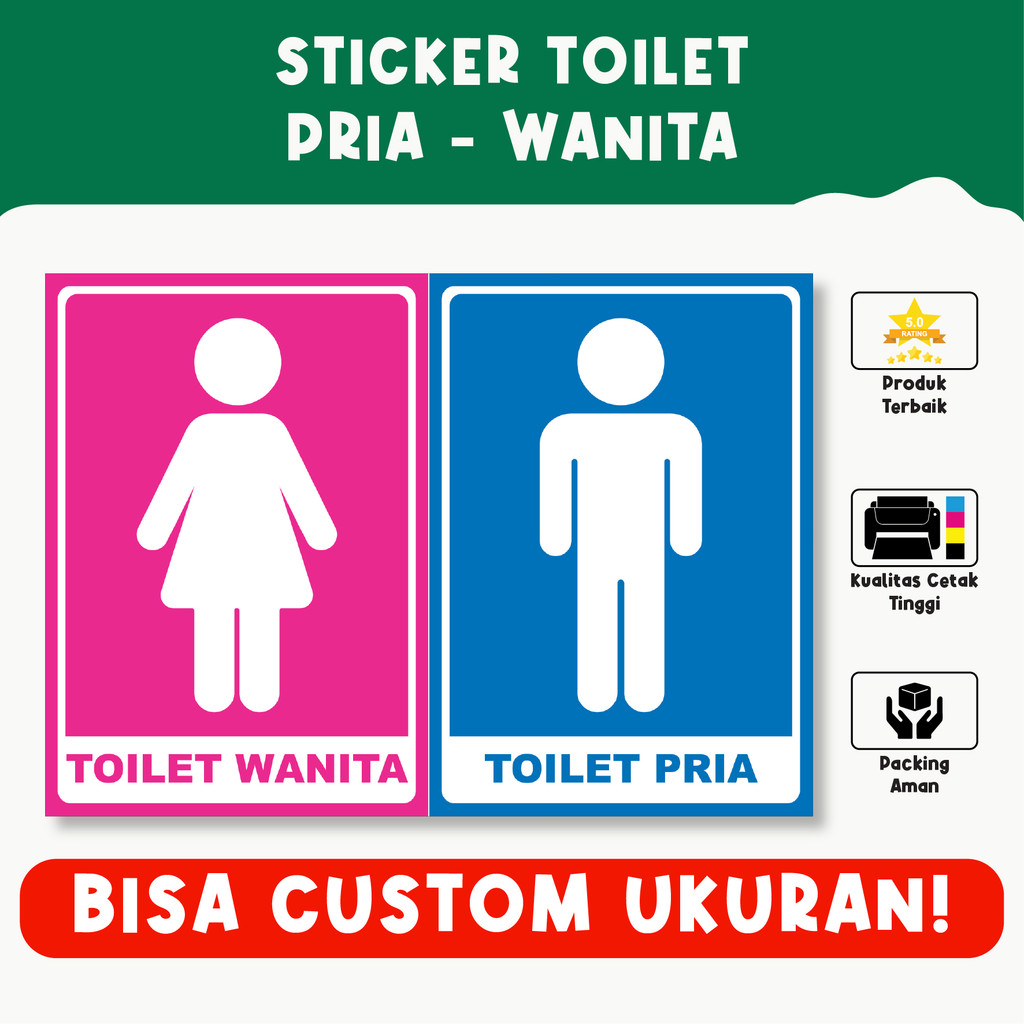 

Sticker Toilet Pria & Wanita – Petunjuk Jelas, Bahan Vinyl Premium, Anti Air, Cetak HD