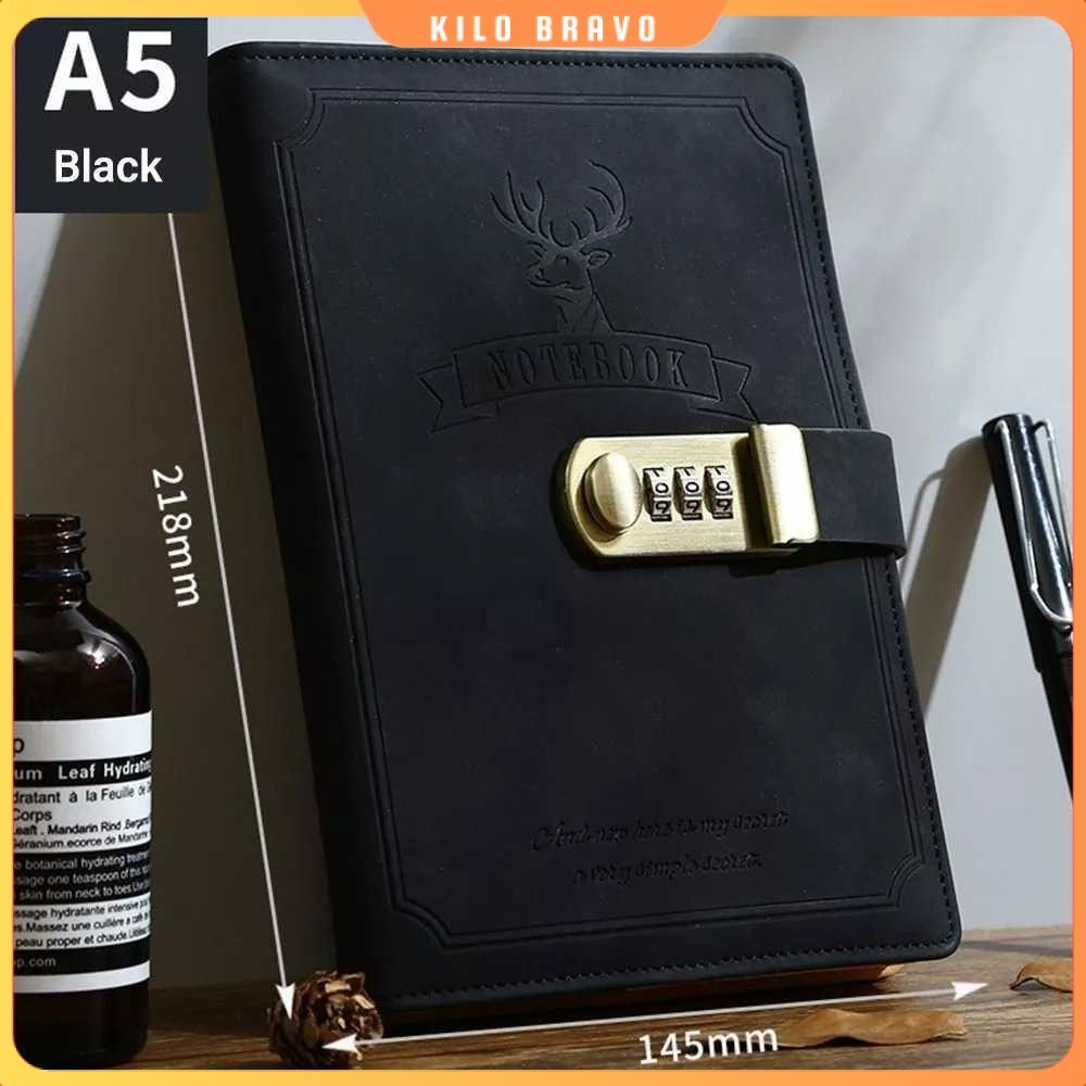 

TODDI Buku Jurnal Leather Notebook Diary 80GSM 265 Halaman with Lock - TD-A5