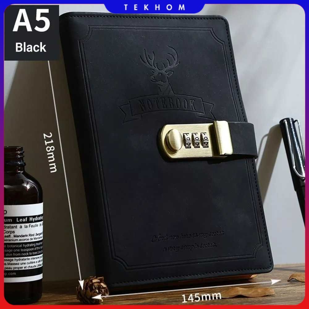 

TODDI Buku Jurnal Leather Notebook Diary 80GSM 265 Halaman with Lock - TD-A5