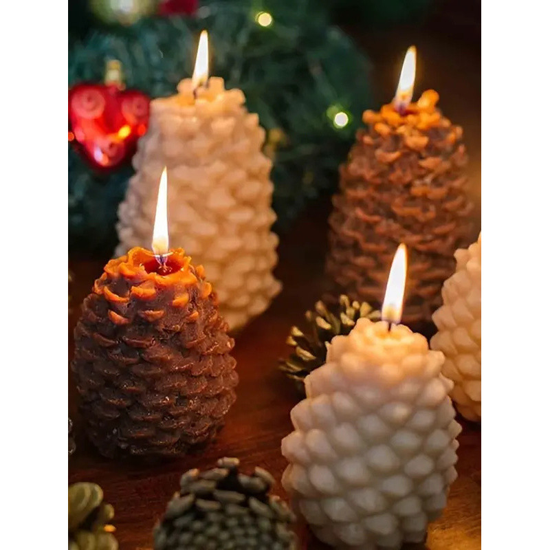 

3D pine cones silicone mold for DIY candle making molds silicone wax mold