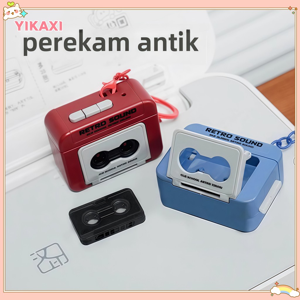 【Versi Audio Keychain 】2Pcs Keychains Retro Tape Recorde Retro Keychain Kotak Musik Gantungan Kunci 