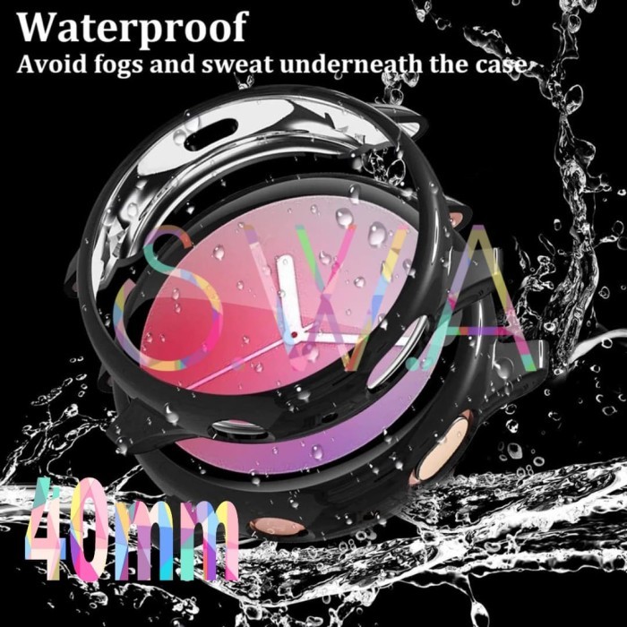 [[govava_id]] Samsung Galaxy Watch Active 2 40mm 2019 Case Cover Full Layar Karet - Hitam