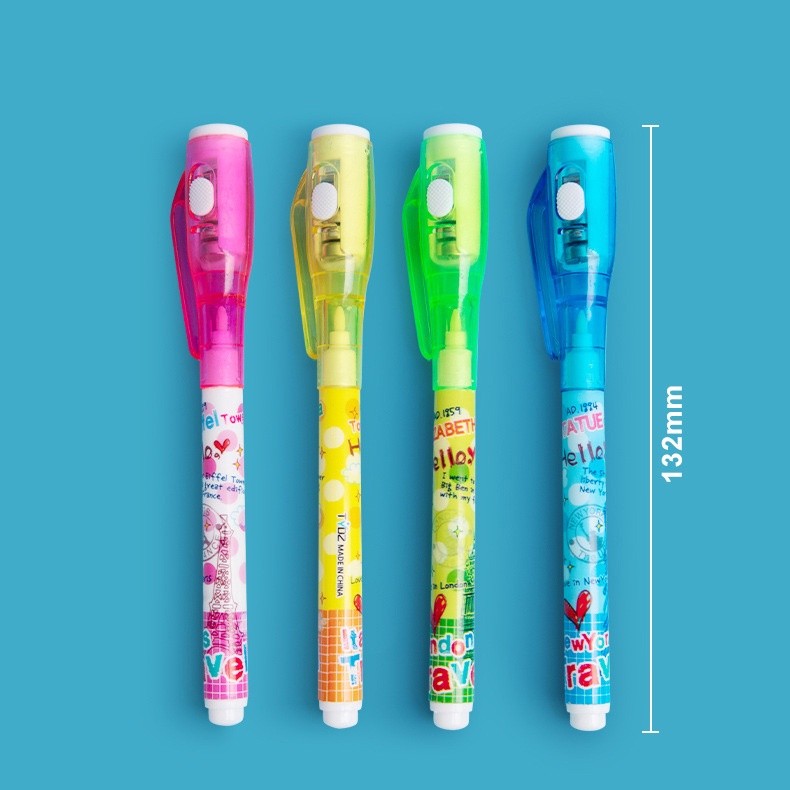 Pulpen Lampu Ajaib Motif Random Labubu / Invisible Pen Senter UV Ballpoint / Pulpen Ajaib Lampu UV /