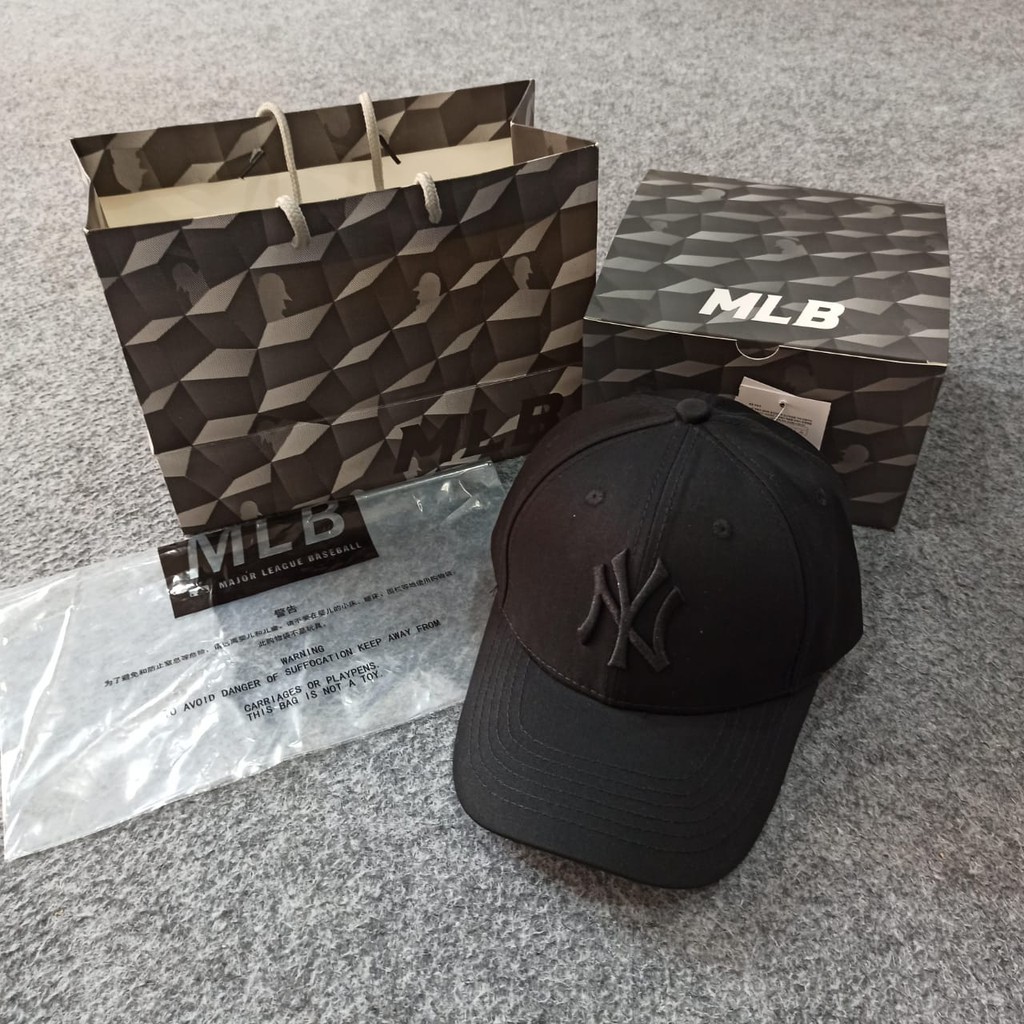 Topi MLB ORIGINAL Import - NY MLB CLASSIC BLACK LOGO BLACK