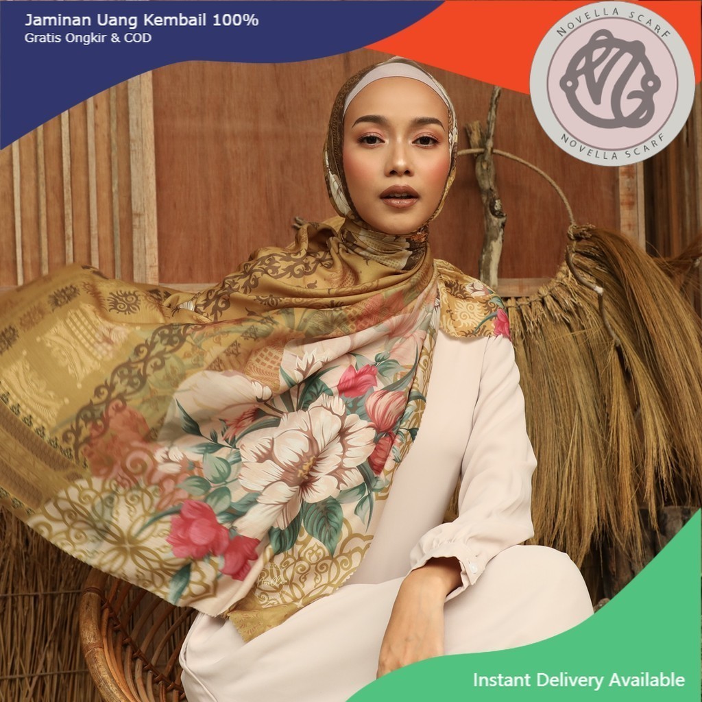 OFFICIAL STORY OF NUSANTARA - BUNGONG JEUMPA IN GOLD | THE NOVELLA SCARF (Superfine Watersplash Voal
