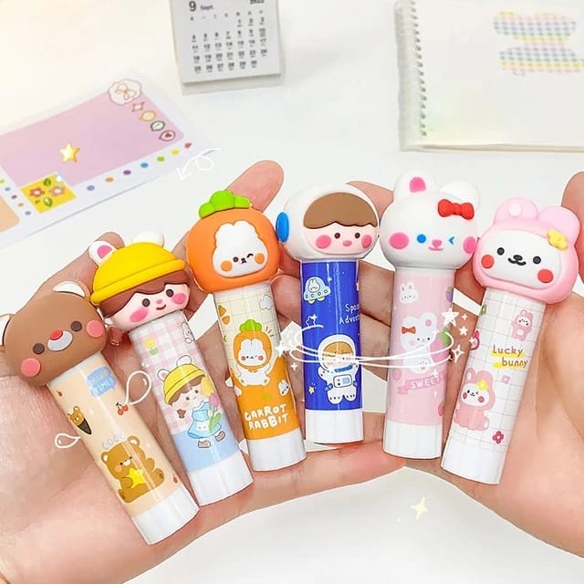 

LEM GLUE STICK KARAKTER CUTE / FANCY STATIONERY SEKOLAH KANTOR