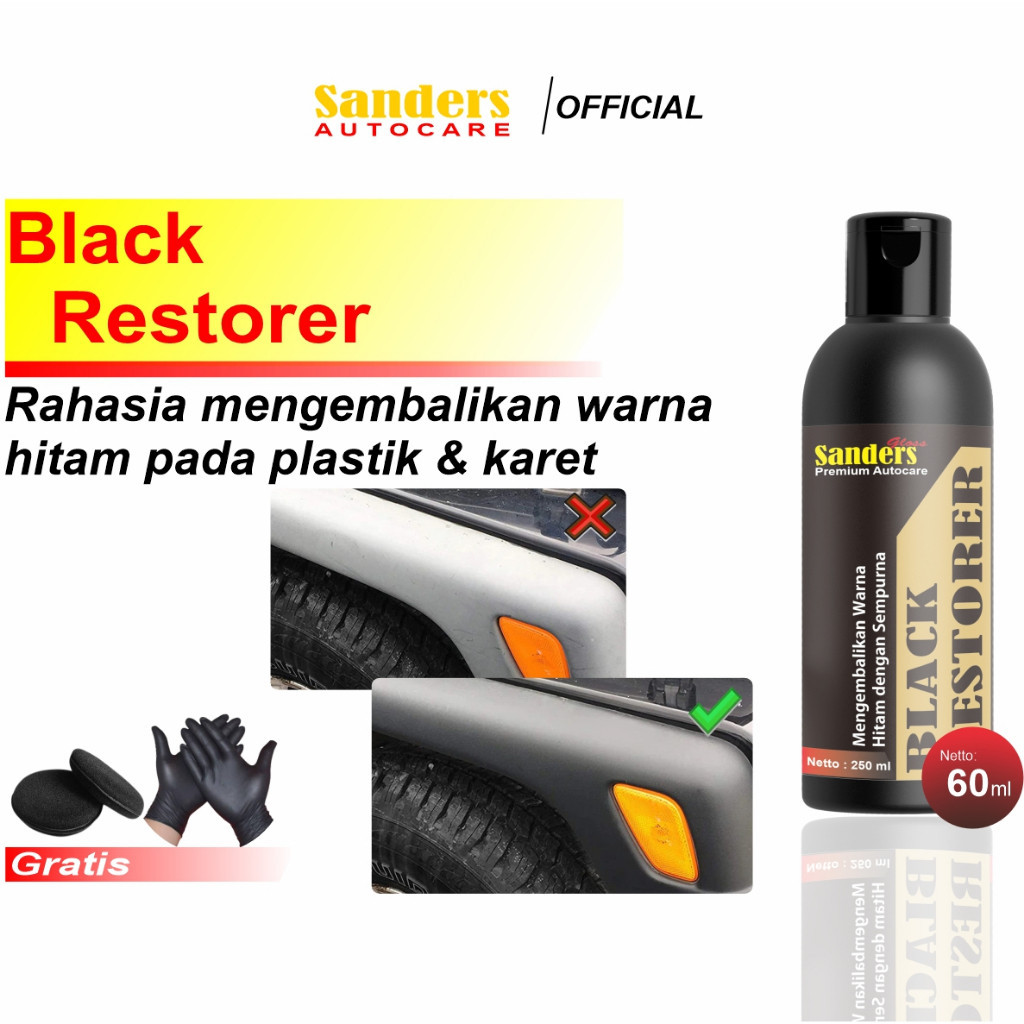 Sanders black magic penghitam pengkilap pengkilat body bodi kasar poles body motor mobil permanen ae