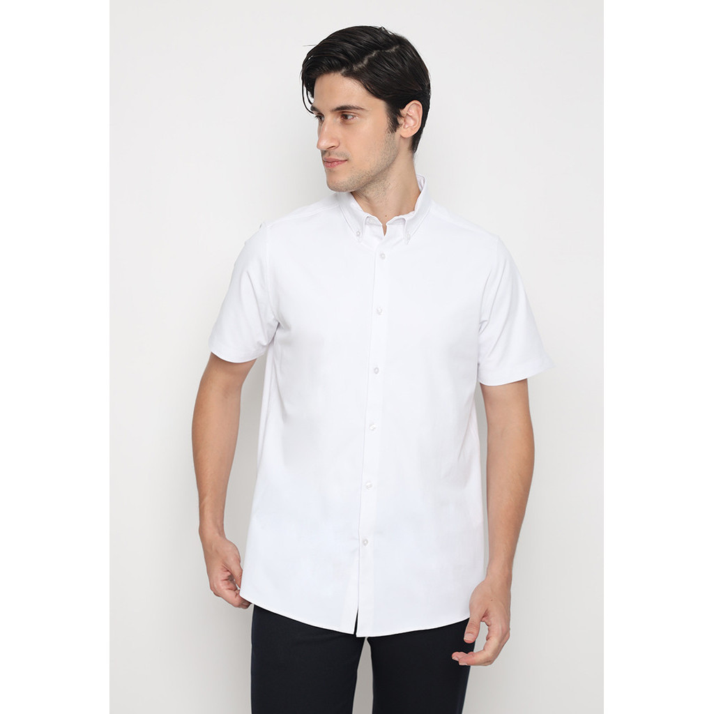 Jobb Egan Kemeja Pria Lengan Pendek Slim Fit Putih