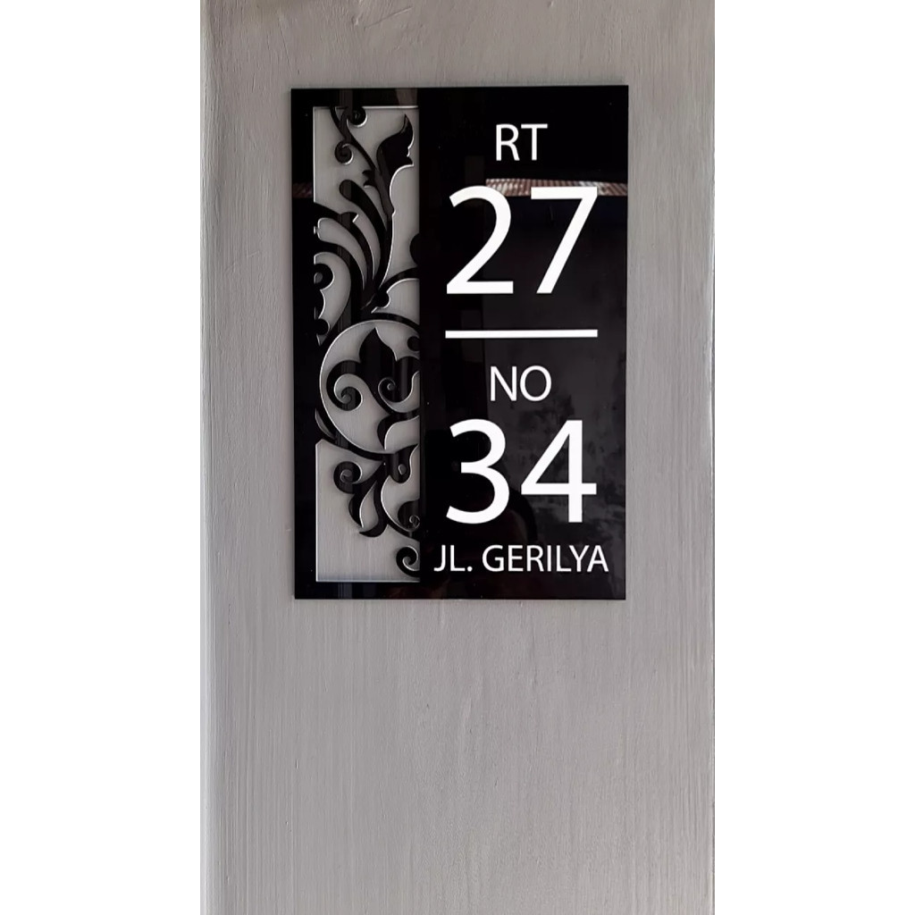 Nomor Rumah Akrilik | Custom Nomor Rumah | Papan Akrilik Nomor Rumah