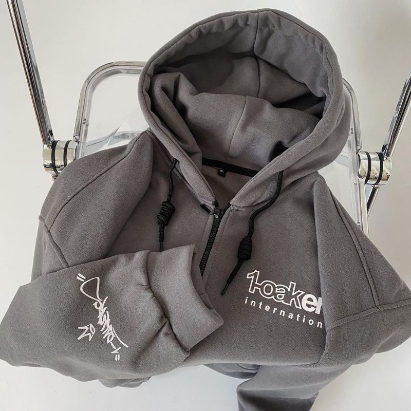 Cemprus.id Jaket Zipper Hoodie Pria Wanita | Oaker Ziper Hoodie | Sweatshirt Pakaian Terlaris