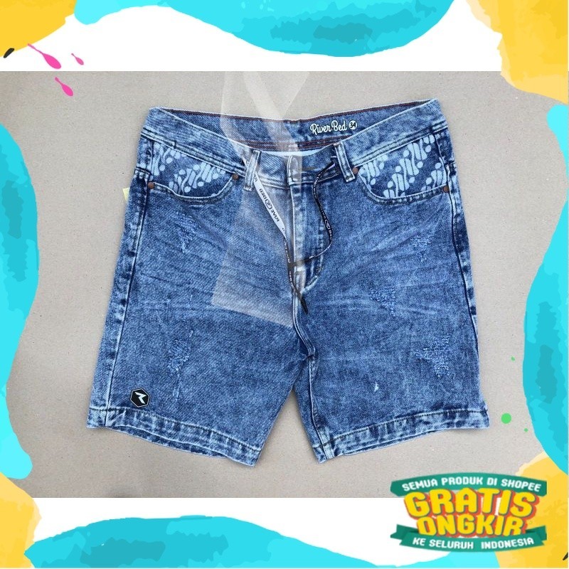 CELANA PENDEK PRIA / CELANA PENDEK JEANS PREMIUM / CELANA WASHING PENDEK / CELANA WASH ATAS LUTUT/ G