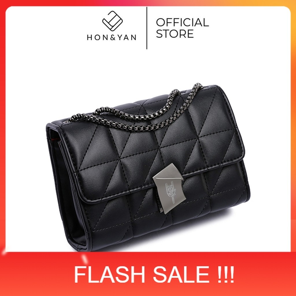 PROMO HONYAN Tas Selempang Wanita Kekinian Branded Hitam Elegant Terbaru Tas Pesta Undangan Kondanga