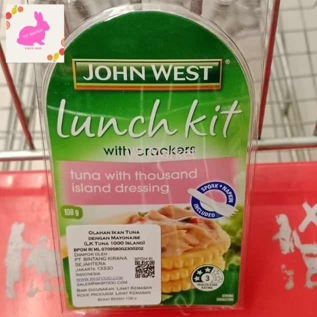 

John west lunch kit tuna with thousand island dressing crackers 108gr