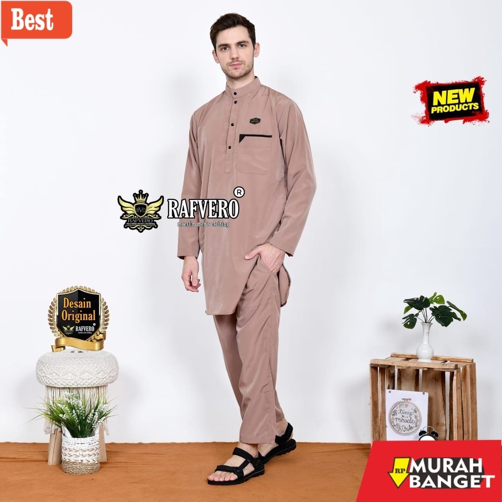 Baju timur tengah pria- setelan kurta pakistan laki laki - baju koko set celana - gamis pria dewasa 