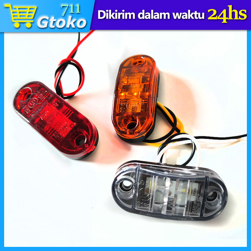 4Pcs/Set Lampu LED Bak Samping Sein Truk Trailer Mobil 12 Volt 24 Volt
