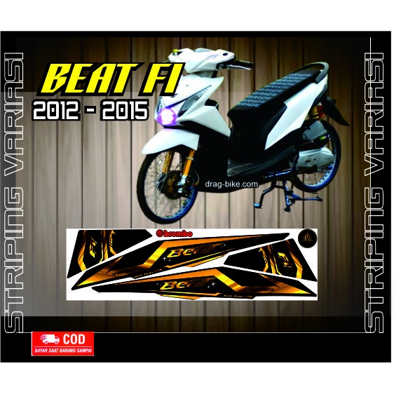 SET STIKER POLET BODY MOTOR BEAT FI BEAT 2012 SAMPAI 2015 VARIASI STIKER BEAT PGM-FI MOTIF SIMPLE MO