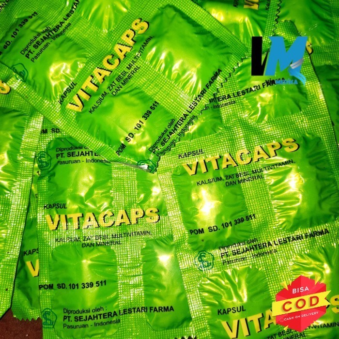 vitacaps suplemen kalsium,zat besi, multivitamin dan mineral 1 1 strip