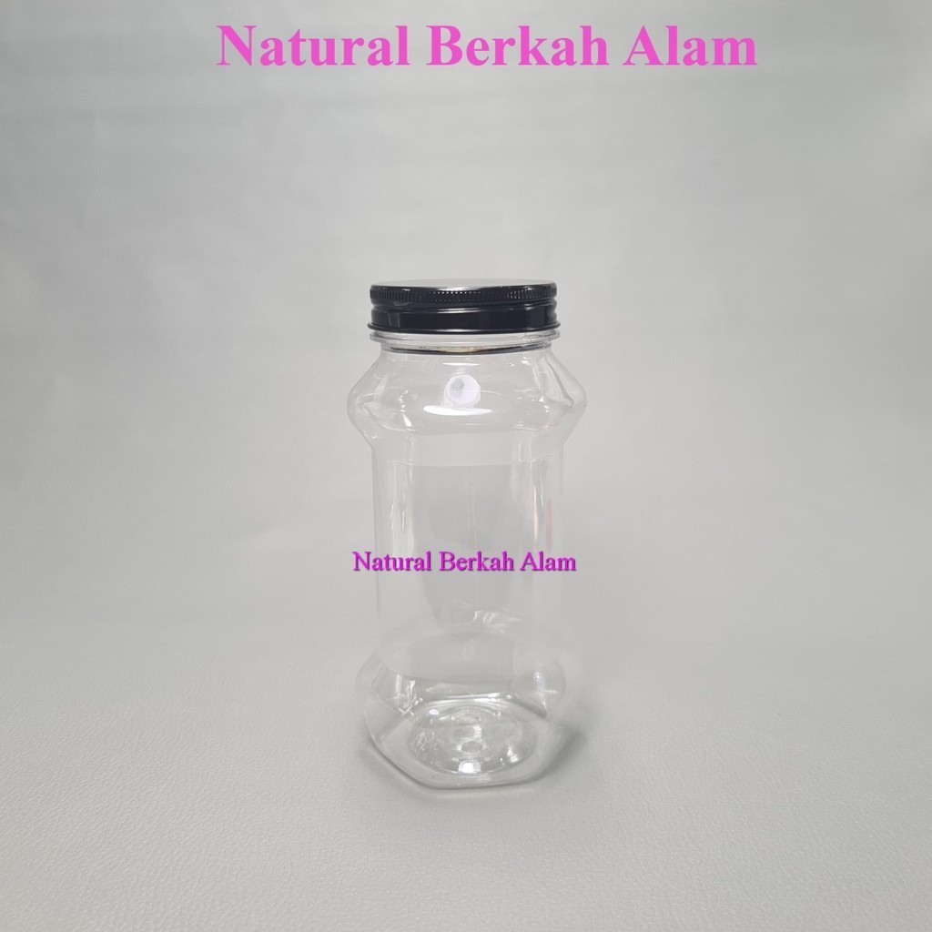 Toples 300 ml Pet Tabung Diamond Natural Tutup Aluminium / Toples Plastik / Toples / Toples Sambal /