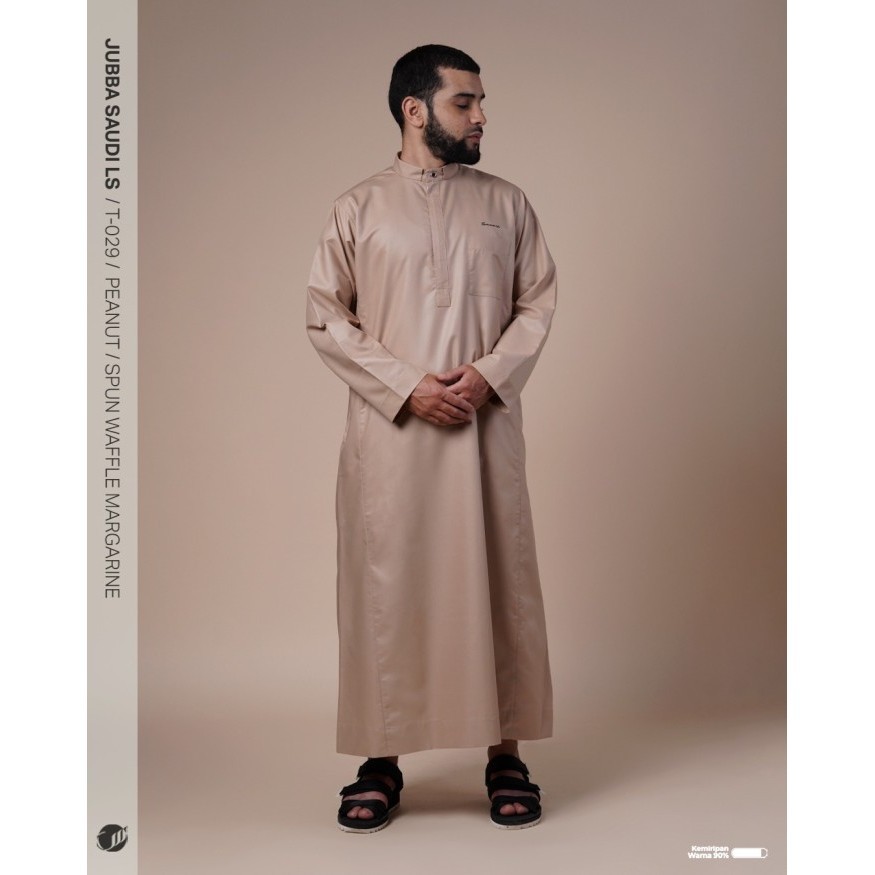 SAMASE Jubba Saudi T029 Jubbah Ghamis Pria Dewasa Lengan Panjang - Navy, M