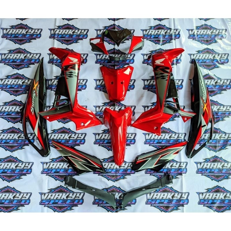 Full set cover body halus Motor Supra X 125 R / Supra X 125 Batman 2008 - 2012 karburator Hitam plus