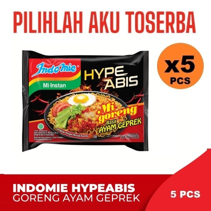 

Mie Instant INDOMIE GORENG HYPE ABIS AYAM GEPREK - ( HARGA 5 PCS )