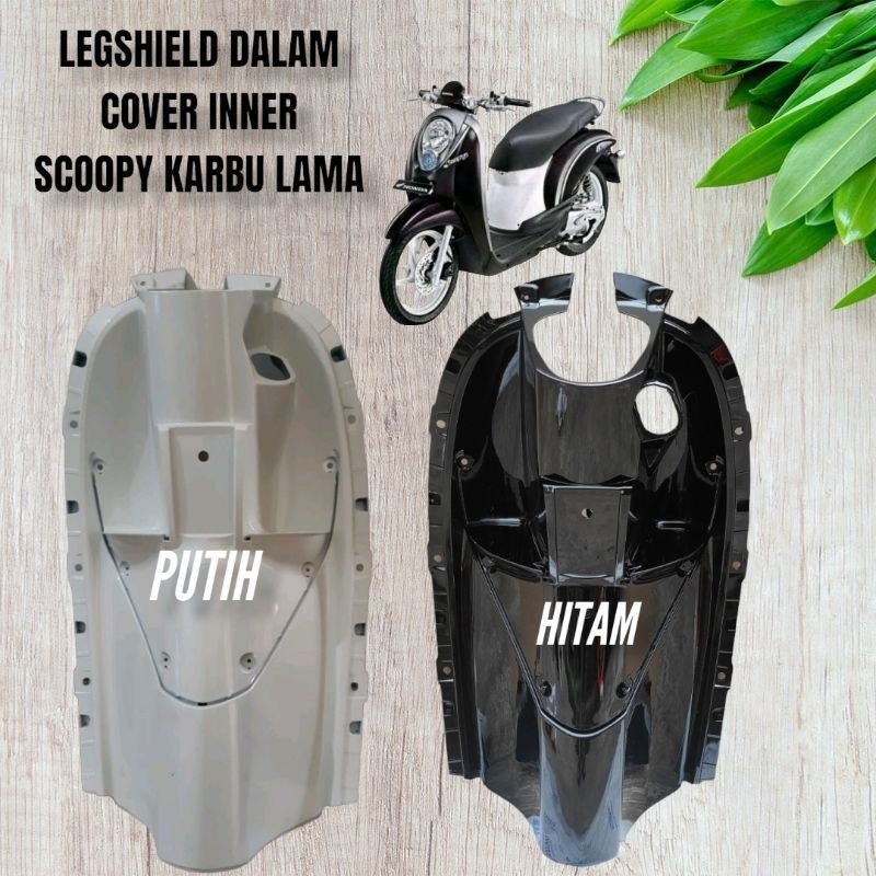 COD - Legshield dasbor kantong Kontak Tengah Scoopy Karbu lama kyt 2008 2009 2010 2011 2012 putih hi
