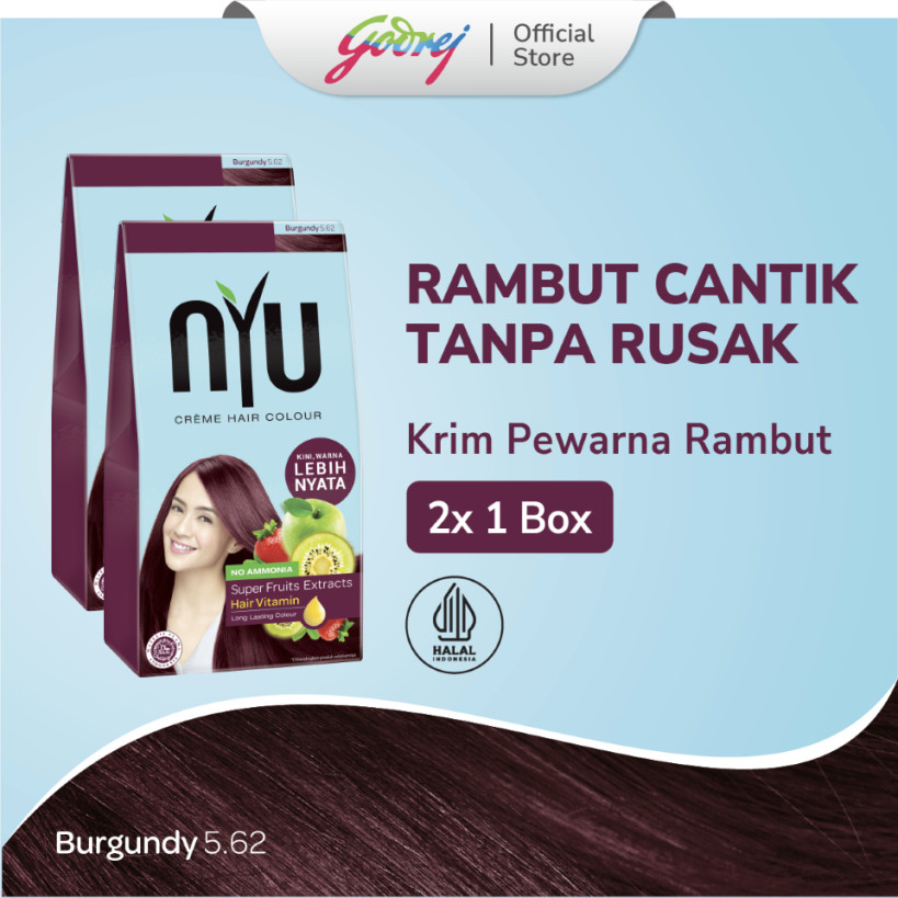 NYU Creme Hair Colour Burgundy x 2 Pcs - Pewarna Rambut