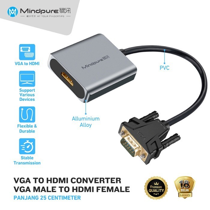 VGA to HDMI Converter Male to Female VGA to HDMI Converter