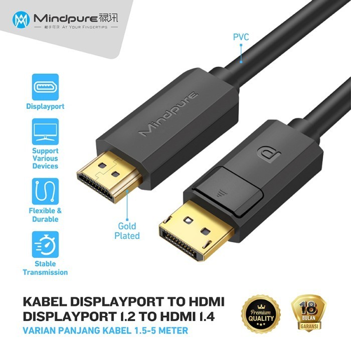 Kabel Displayport to HDMI 4K/ Kabel Displayport 1.2 to HDMI 1.4