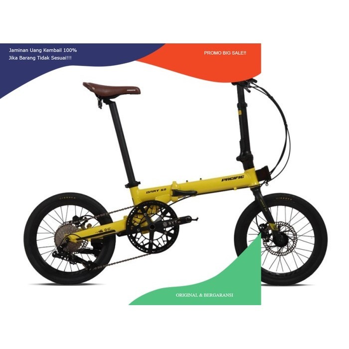 PROMO FLASH SALE Sepeda Lipat DART 5.0 16inch PACIFIC - Kuning