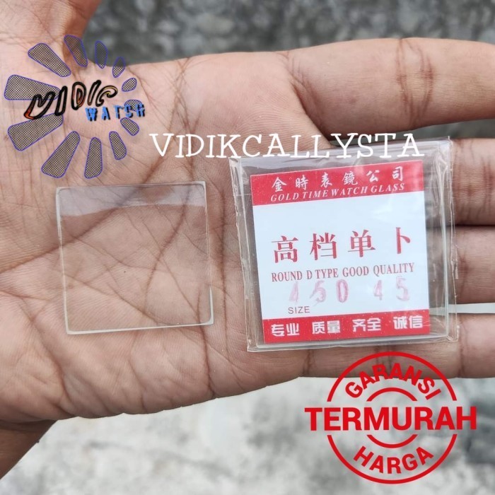 KACA MINERAL CEMBUNG DATAR JAM TANGAN KOTAK 26 29 30 34 38 45 MM GLASS