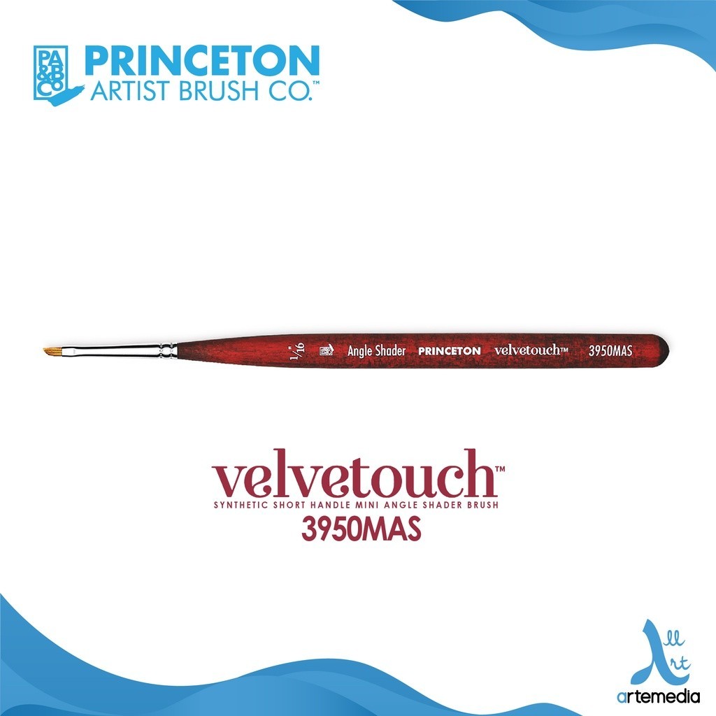 

Princeton Velvetouch 3950MAS Mini Angle Shader Watercolor Brush Short Handle Kuas Lukis