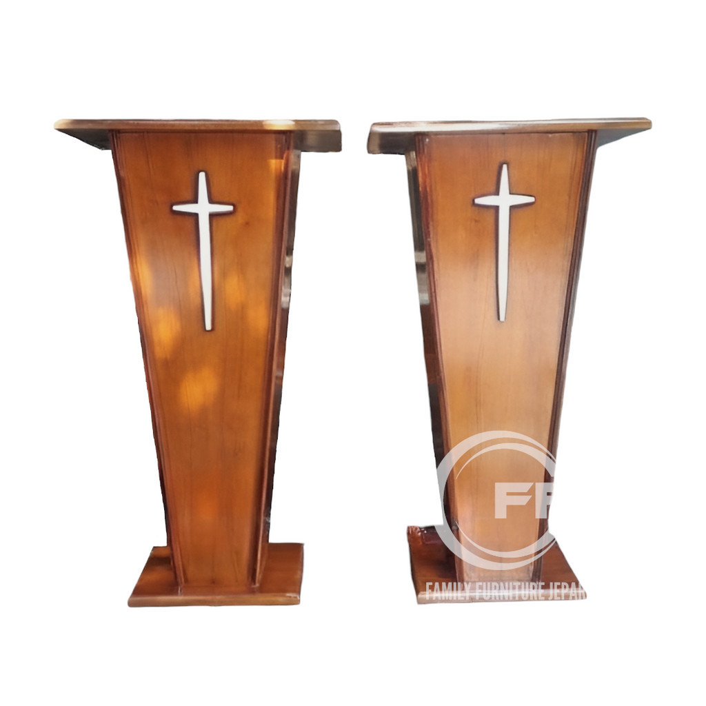 Podium gereja kayu jati - podium mimbar gereja jati