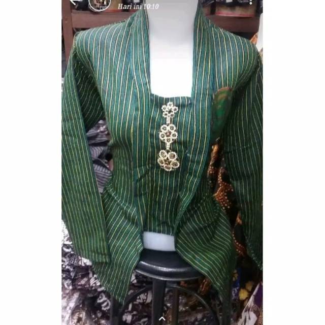 LURIK JAWA Kebaya lurik dewasa hijau | lurik cewek | baju adat jawa