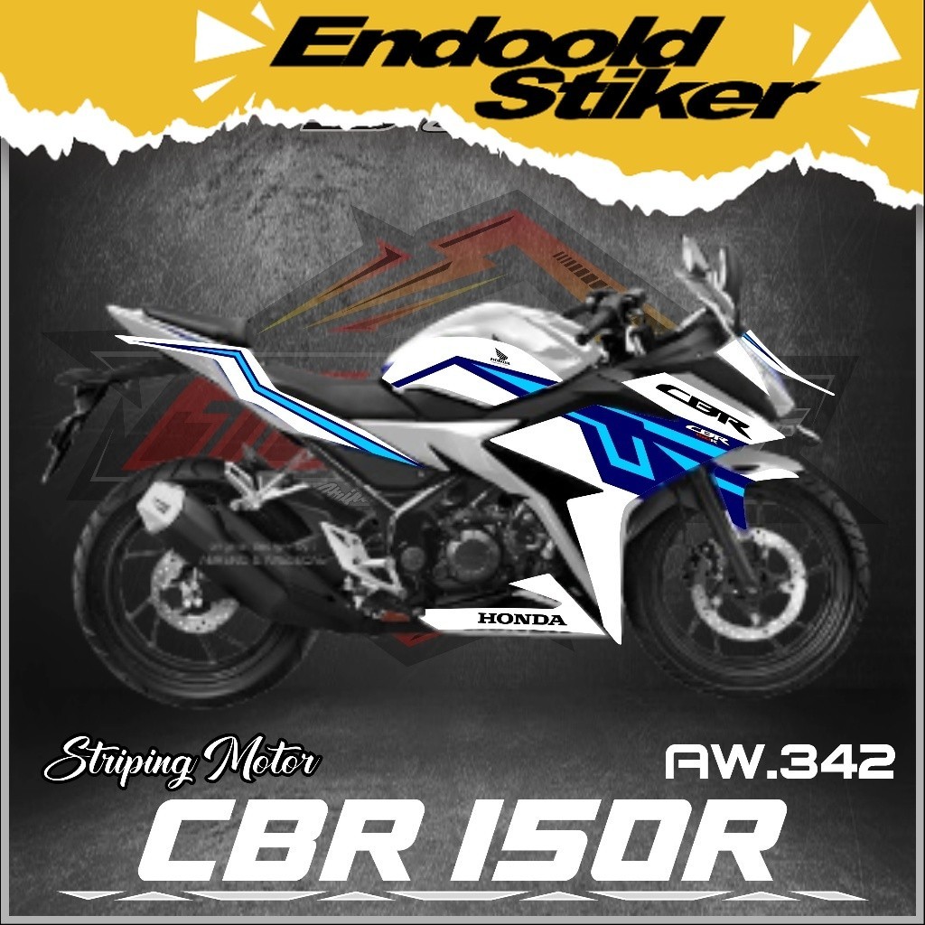343 STRIPING CBR 150R FACELIFT LIVERY BLUE TRI COLOR / STIKER MOTOR HONDA CBR K45N stiker terbaru mo