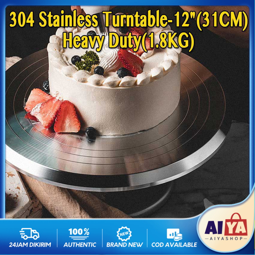 【Dikirim dlm 24jam】Meja Putar Kue Maspion NAMPAN CAKE penghias kue ulang tahun ultah Aluminium Turni