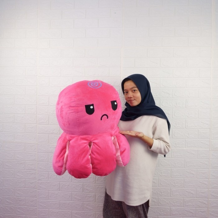 

Boneka Gurita Jumbo Import 40 cm Bolak Balik Maianan Octopus Cumi Cumi - Pink- Fanta