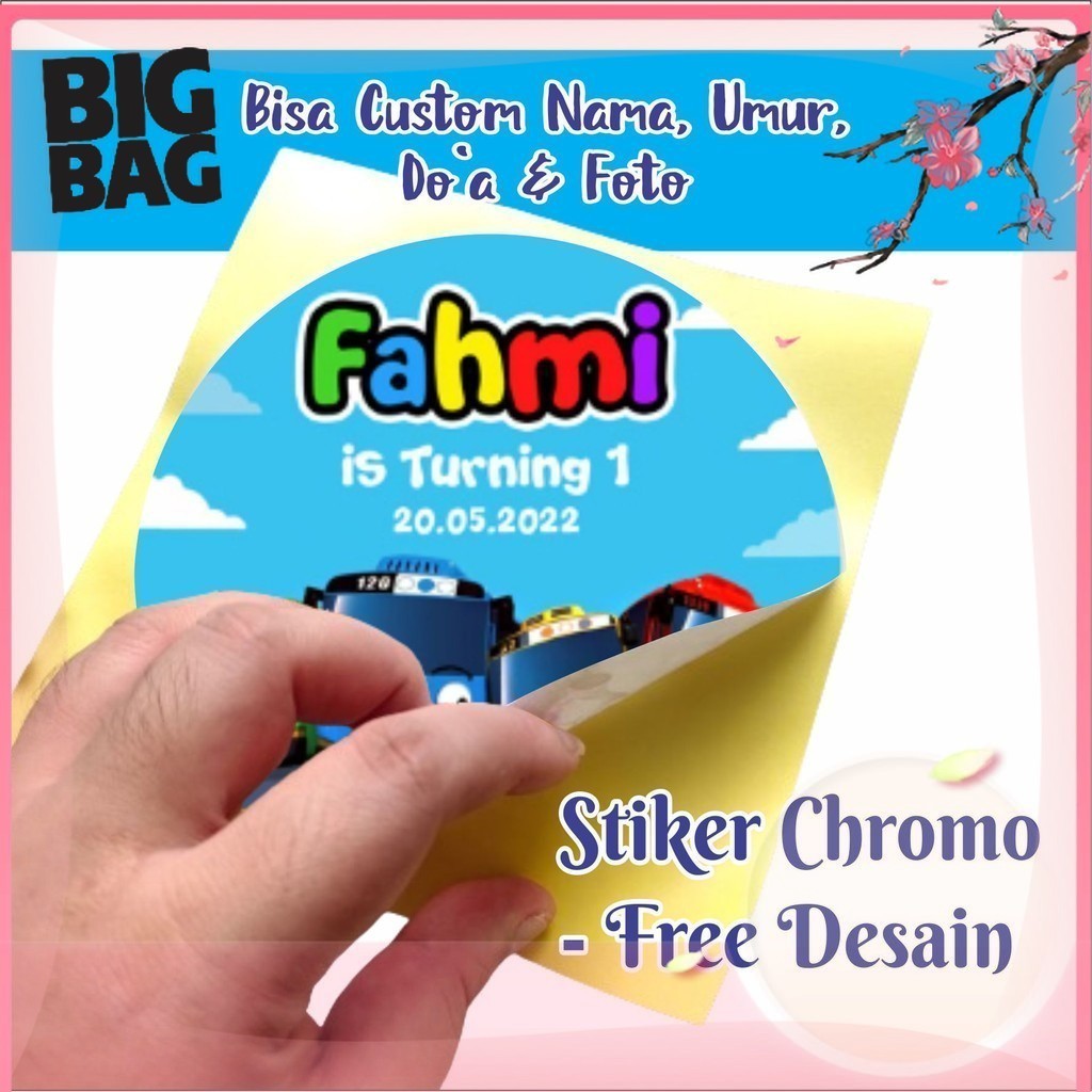 

BiGBaG Cetak Sticker Label Kemasan Produk Makanan Ringan Kue Bakery Olshop Custom