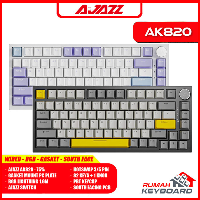 AJAZZ AK820 GTS RGB - 75% - Wired - Gasket Mount - Mechanical Keyboard