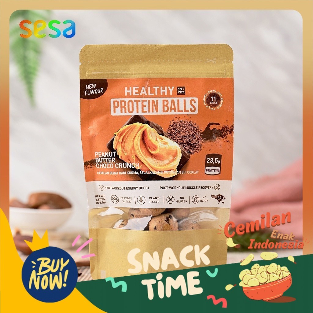 

Special Diskon Covita - Healthy Protein Balls Peanut Butter Choco Crunch 102.5 g (Snack Sehat)